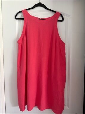 A New Day Target Linen Sleeveless Shift Dress in Bright Pink XL